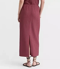 Textured Column Midi Skirt