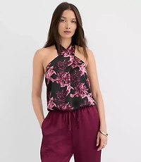 Lily Satin Wrap Halter Top
