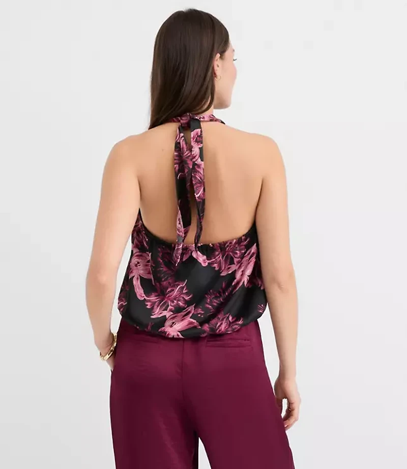Lily Satin Wrap Halter Top