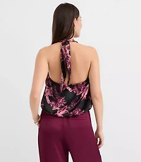 Lily Satin Wrap Halter Top