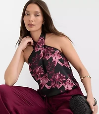 Lily Satin Wrap Halter Top
