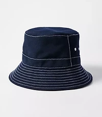 Topstitched Canvas Bucket Hat