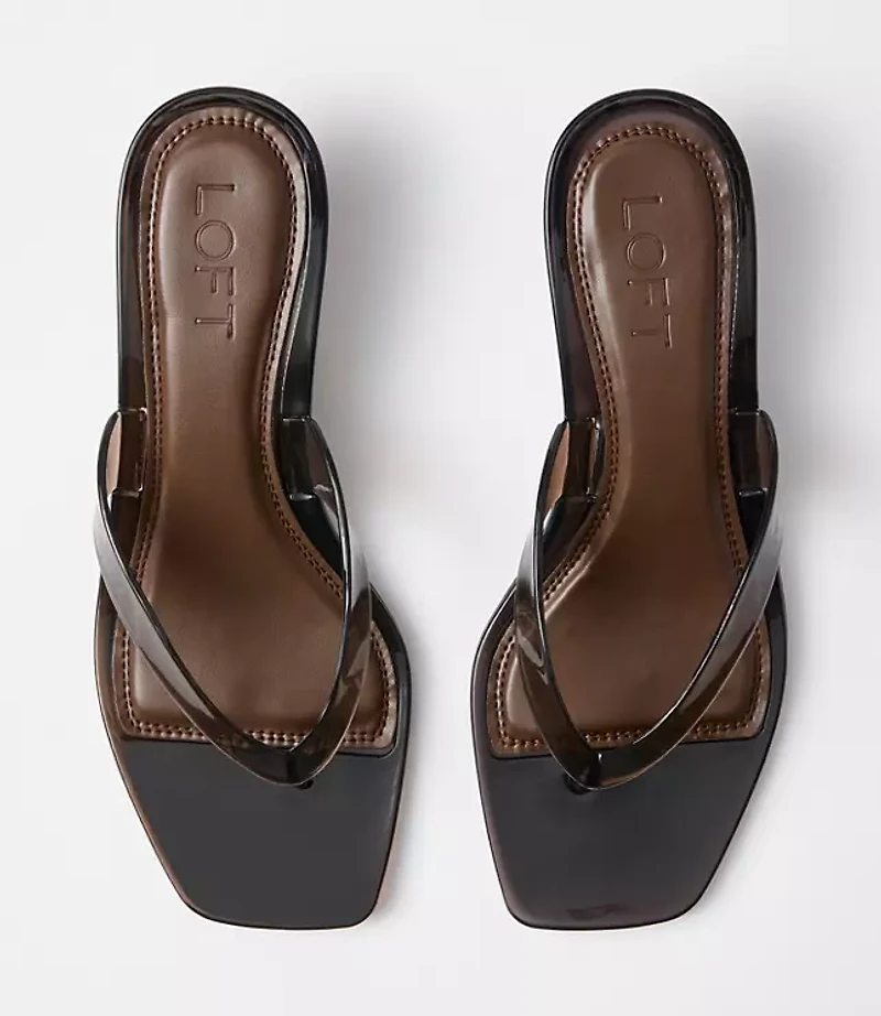 Jelly Kitten Heel Thong Sandals