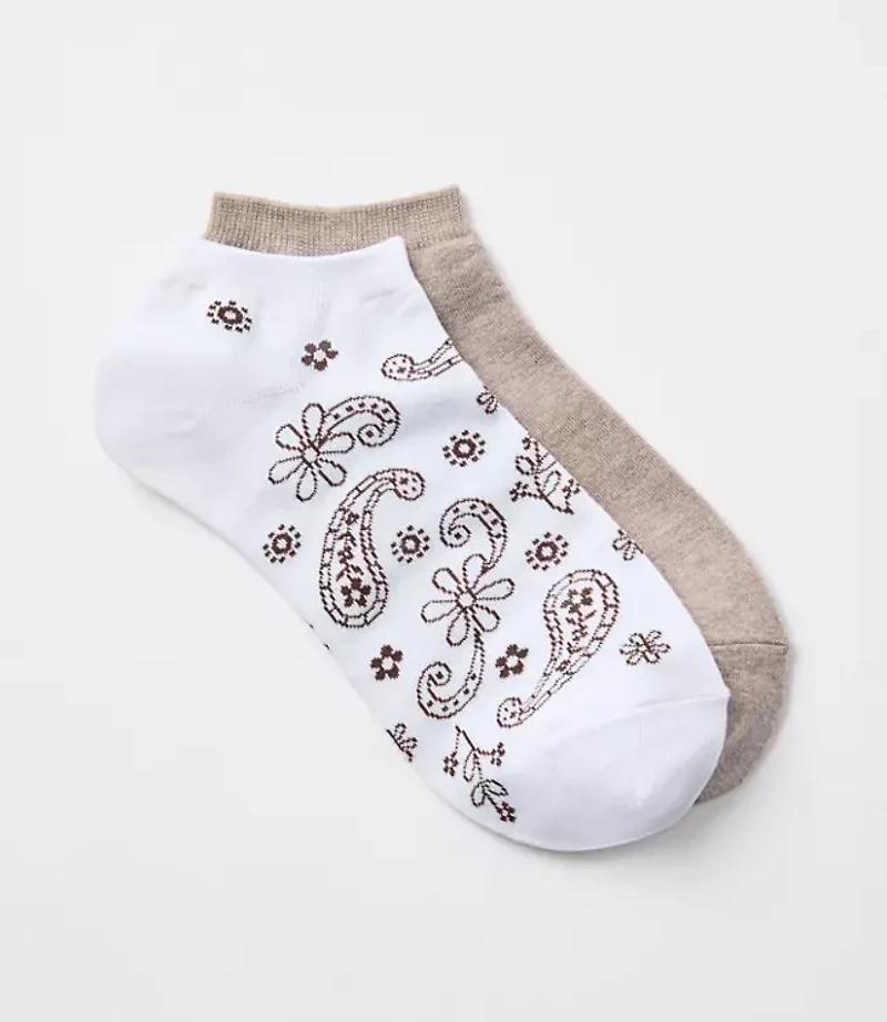 Paisley & Heather Sneaker Sock Set