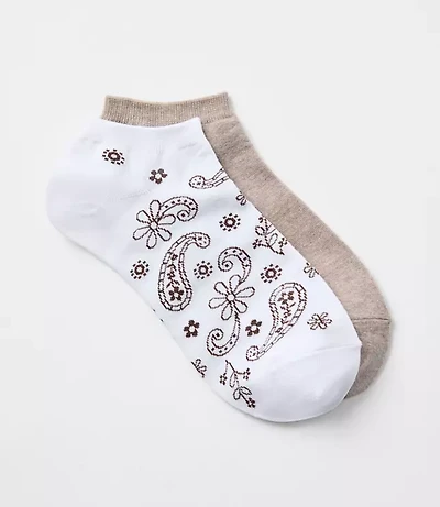 Paisley & Heather Sneaker Sock Set