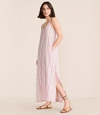 Petite Lou & Grey Striped Linen Cotton Cami Maxi Pocket Dress