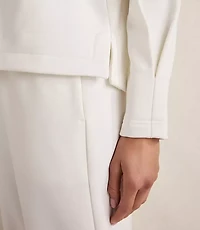 Haven Well Within Soft-Brushed Fleece Pleated Crewneck