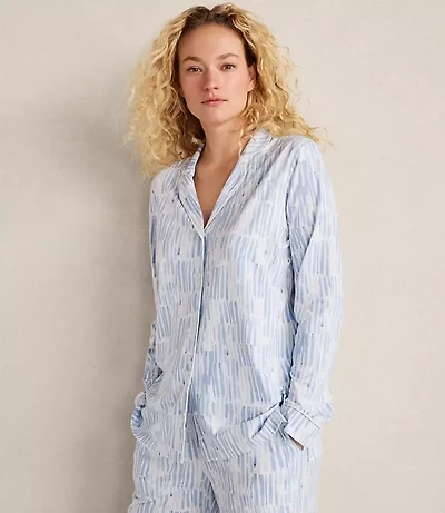 Haven Well Within Organic Cotton Jersey Watercolor Wave Pajama Top