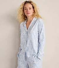 Haven Well Within Organic Cotton Jersey Watercolor Wave Pajama Top