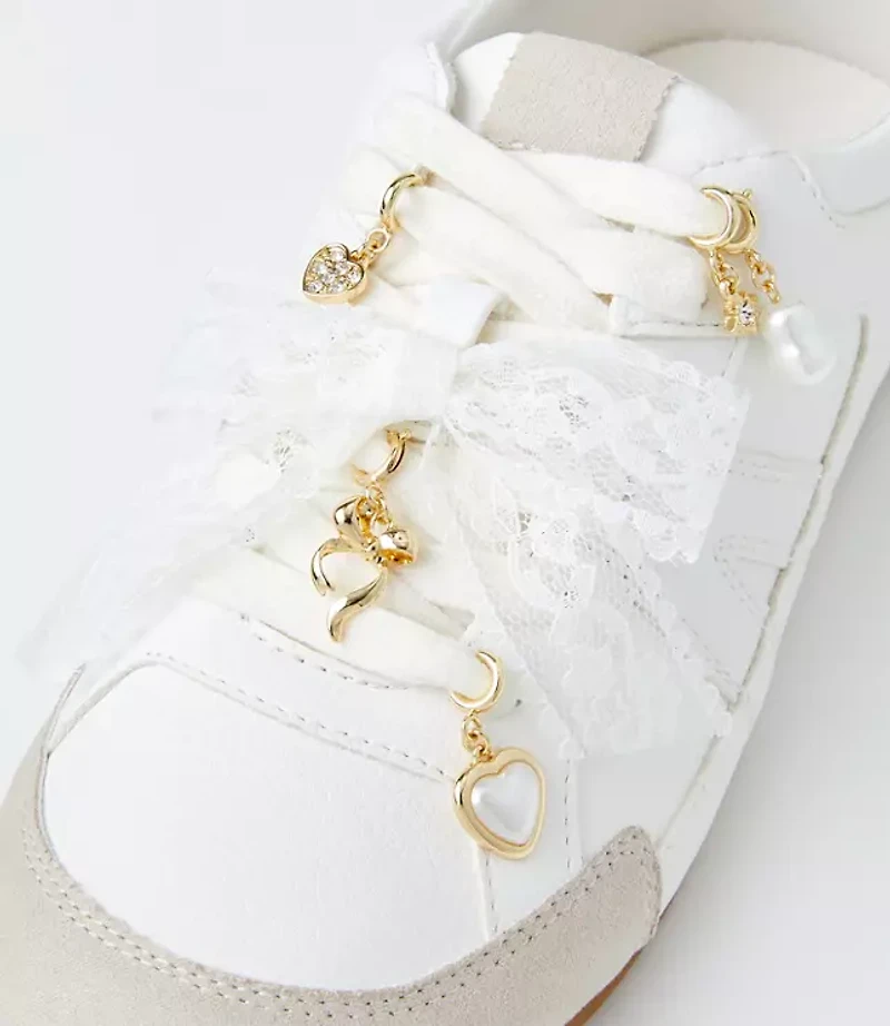 Lace Bow Shoe Charm Set