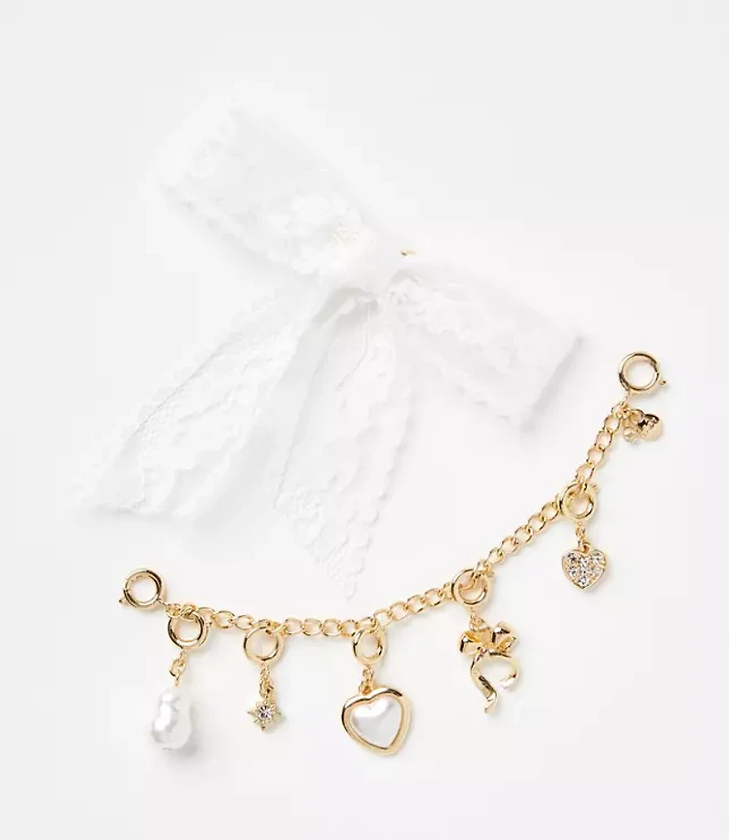 Lace Bow Shoe Charm Set