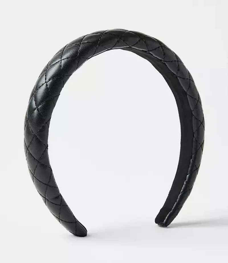 Quilted Faux Leather Headband
