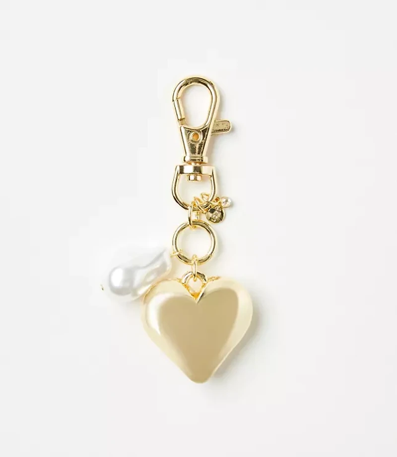 Pearlized Heart Bag Charm