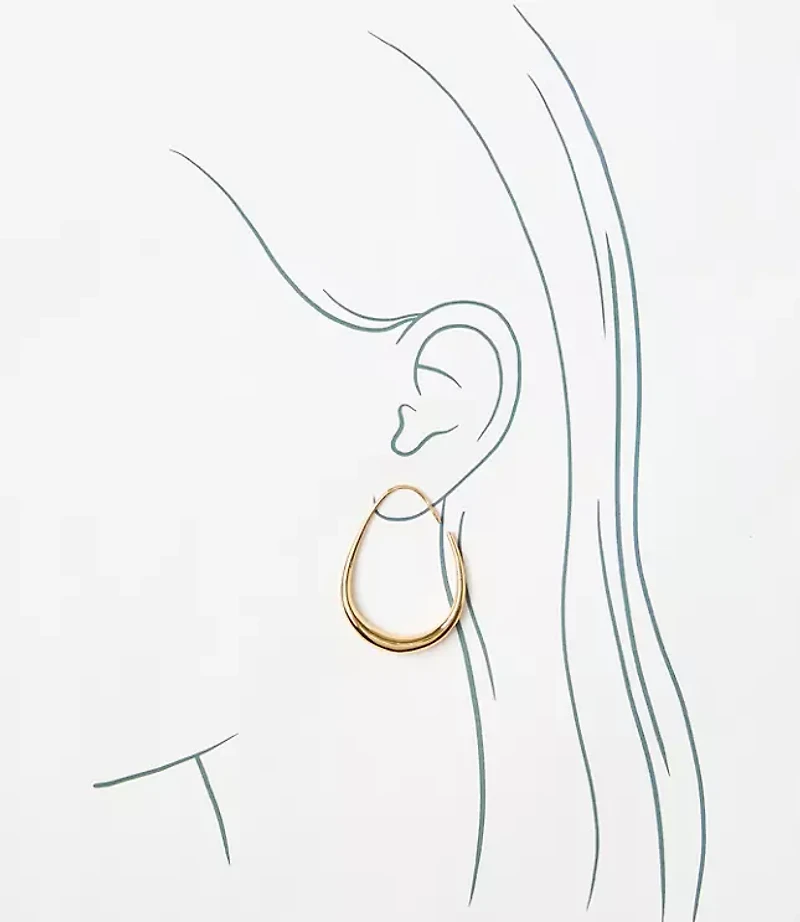 Metallic Teardrop Hoop Earrings