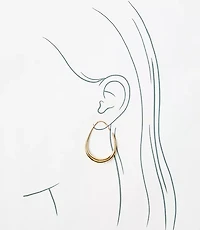 Metallic Teardrop Hoop Earrings
