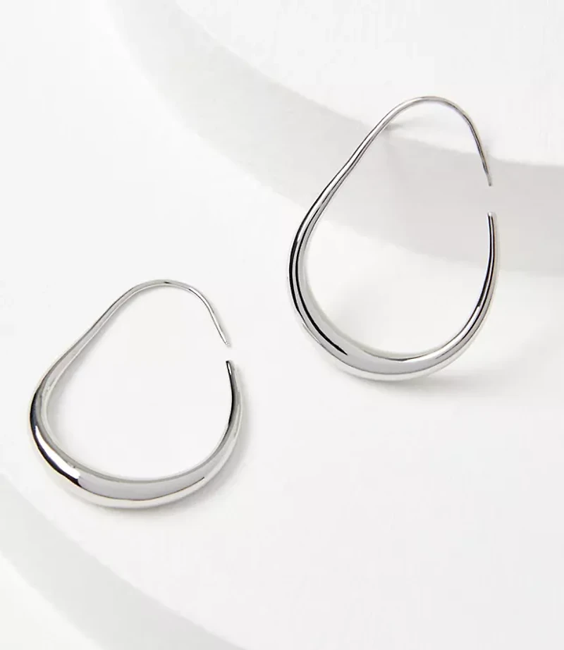 Metallic Teardrop Hoop Earrings