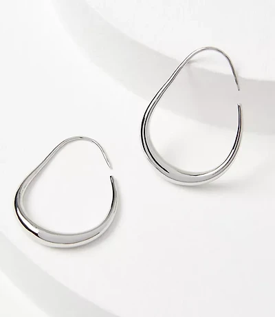 Metallic Teardrop Hoop Earrings