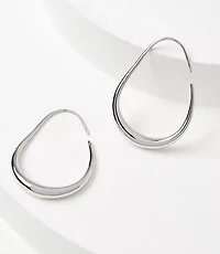 Metallic Teardrop Hoop Earrings