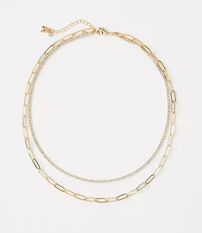 Chain Link Layered Tennis Necklace