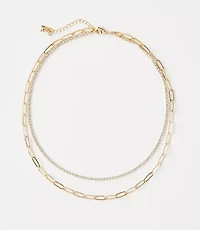 Chain Link Layered Tennis Necklace