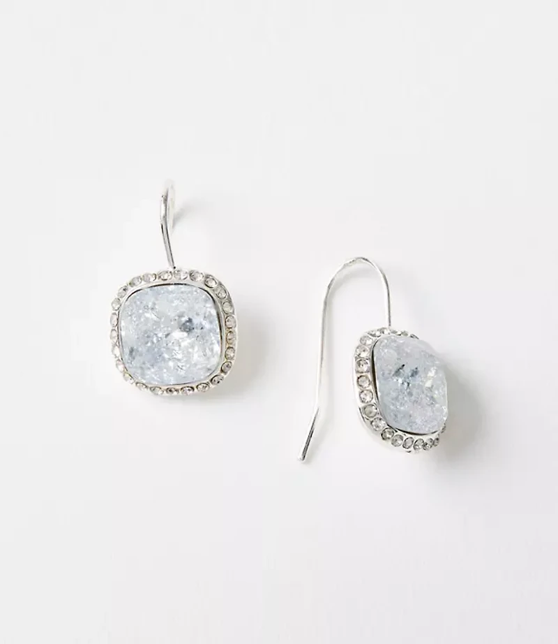 Pave Bordered Pull Through Earrings