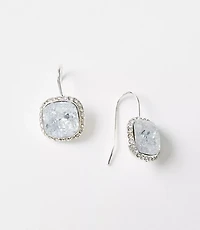 Pave Bordered Pull Through Earrings