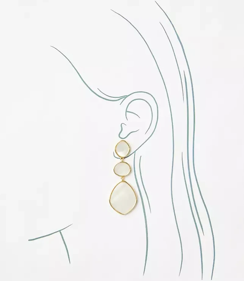 Mother Of Pearl Drop Statement Earrings