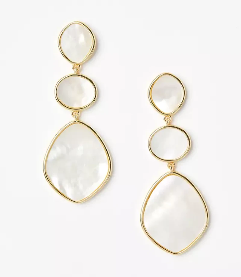 Mother Of Pearl Drop Statement Earrings
