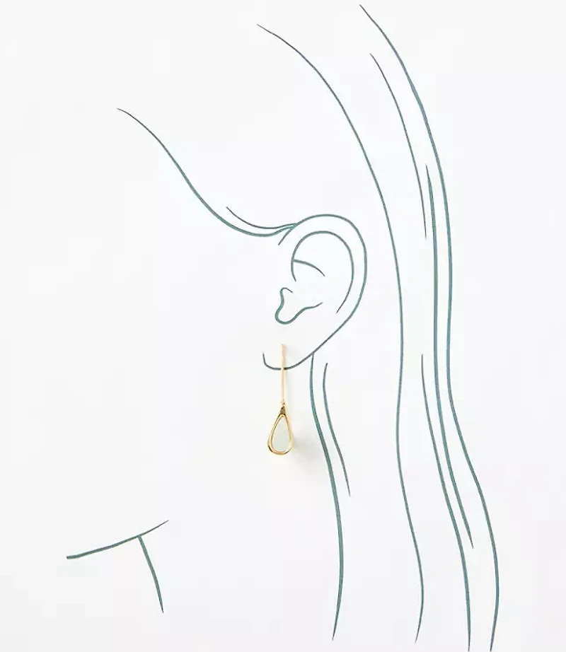 Mother Of Pearl Drop Pull Through Earrings