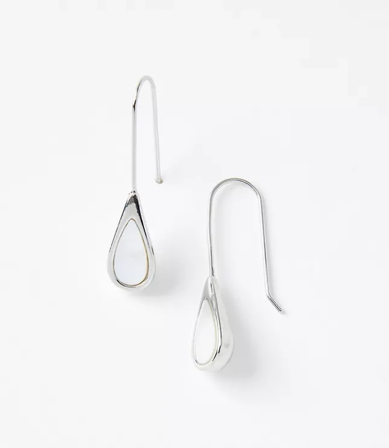 Mother Of Pearl Drop Pull Through Earrings