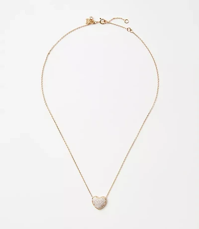 Pave Puffy Heart Necklace