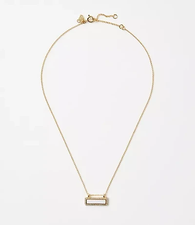 Pave Mother Of Pearl Bar Necklace