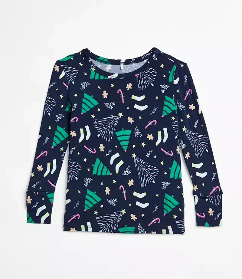 Posh Peanut Holiday Tree Long Sleeve Basic Pajama Set