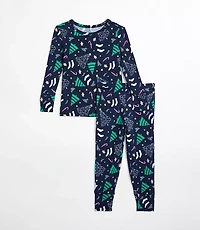 Posh Peanut Holiday Tree Long Sleeve Basic Pajama Set