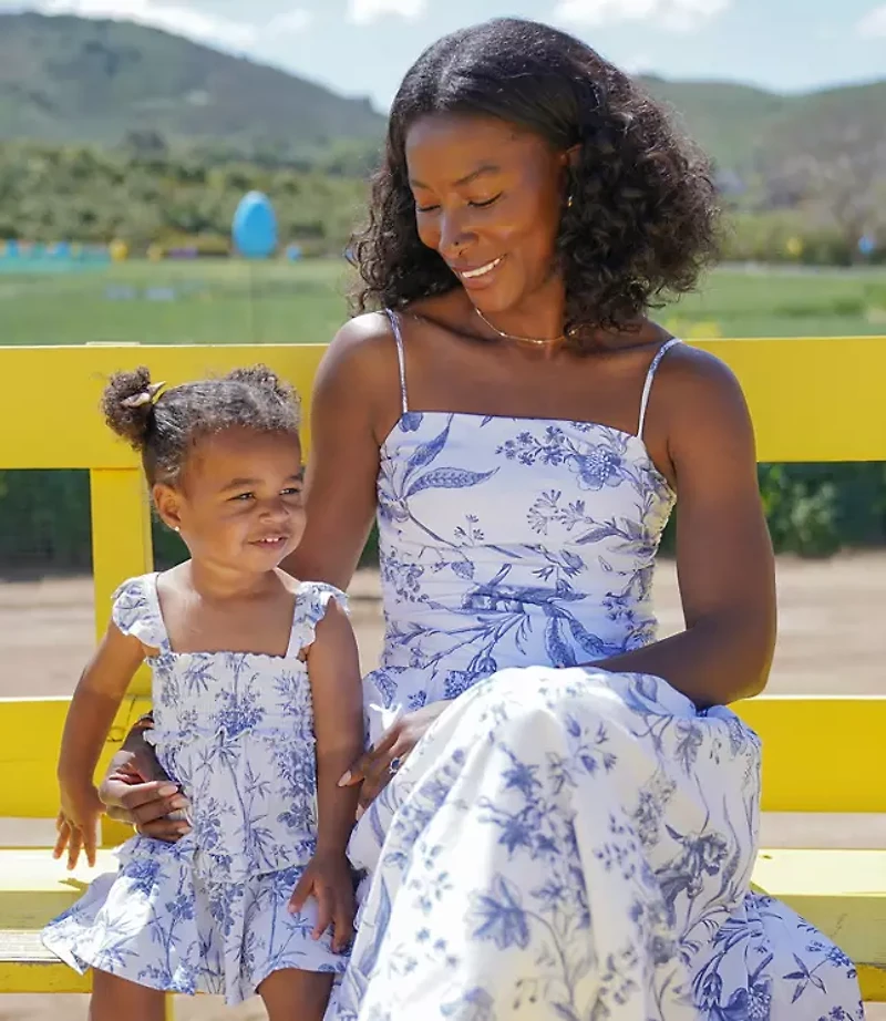 Posh Peanut X LOFT Palm Smocked Babydoll Dress