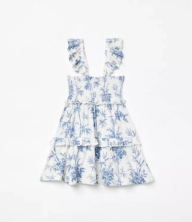 Posh Peanut X LOFT Palm Smocked Babydoll Dress