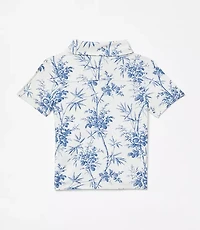 Posh Peanut X LOFT Palm Short Sleeve Collared Henley Top