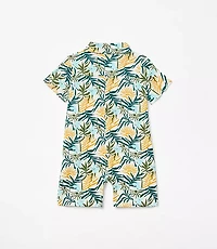 Posh Peanut X LOFT Sunset Short Sleeve Collared Henley Romper