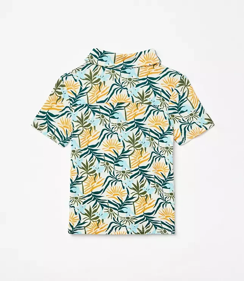 Posh Peanut X LOFT Sunset Short Sleeve Collared Henley Top