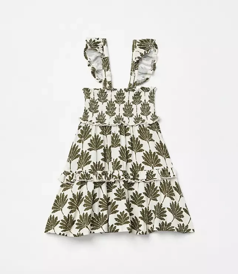 Posh Peanut X LOFT Palm Smocked Babydoll Dress