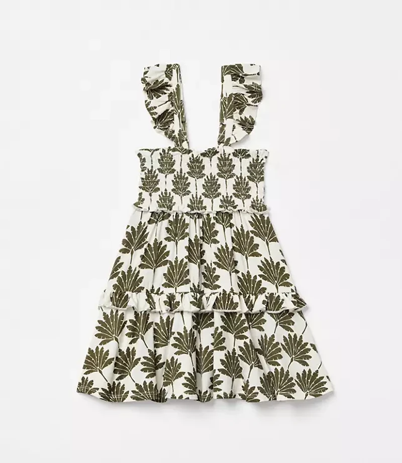 Posh Peanut X LOFT Palm Smocked Babydoll Dress