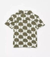 Posh Peanut X LOFT Palm Short Sleeve Collared Henley Top