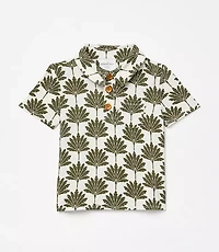 Posh Peanut X LOFT Palm Short Sleeve Collared Henley Top