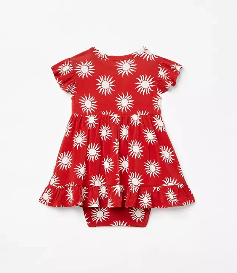 Posh Peanut X LOFT Sunny Cap Sleeve Ruffled Twirl Bodysuit Dress