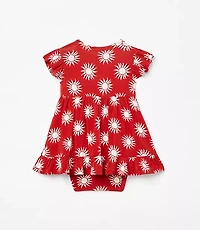 Posh Peanut X LOFT Sunny Cap Sleeve Ruffled Twirl Bodysuit Dress
