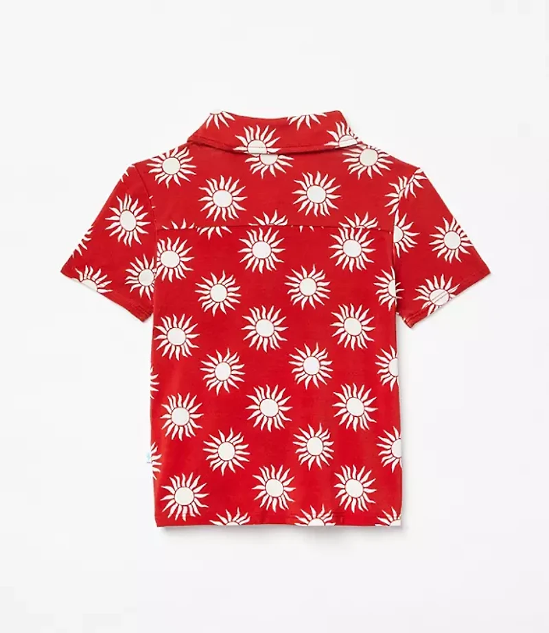 Posh Peanut X LOFT Sunny Short Sleeve Collared Henley Top
