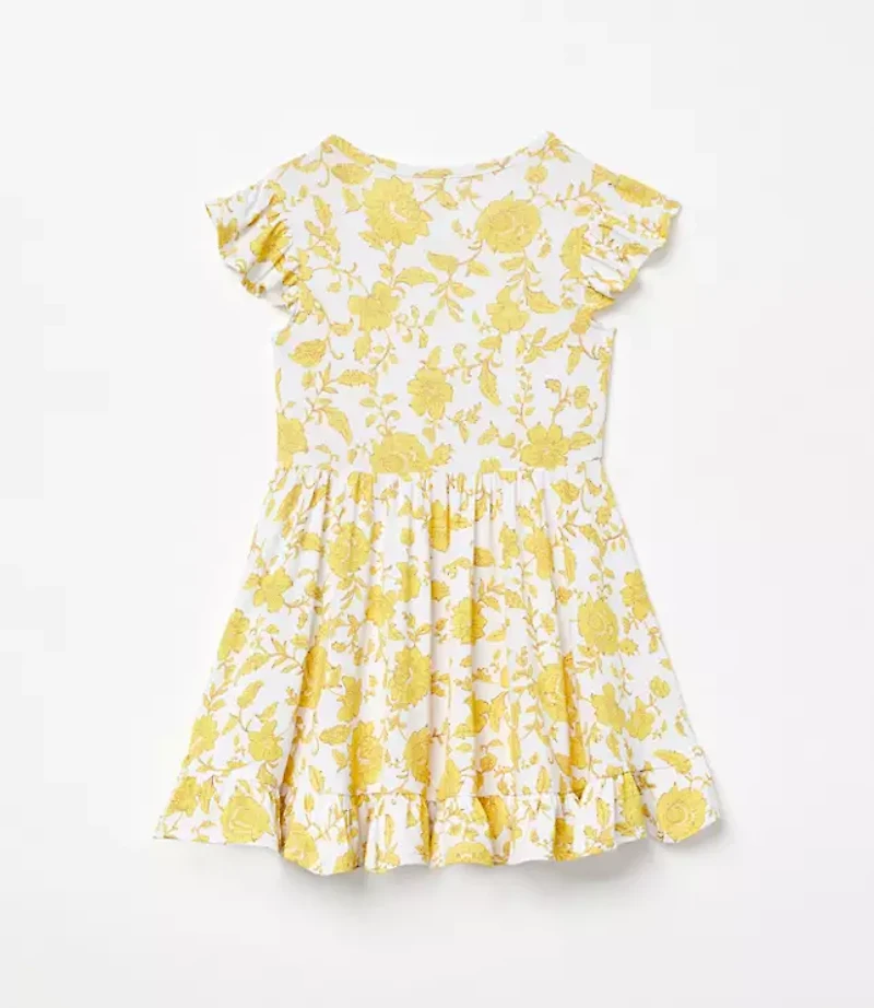 Posh Peanut X LOFT Floral Cap Sleeve Ruffled Twirl Dress