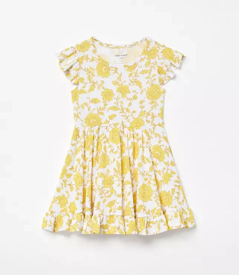 Posh Peanut X LOFT Floral Cap Sleeve Ruffled Twirl Dress