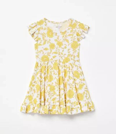 Posh Peanut X LOFT Floral Cap Sleeve Ruffled Twirl Dress