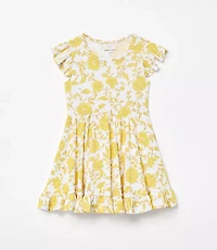 Posh Peanut X LOFT Floral Cap Sleeve Ruffled Twirl Dress
